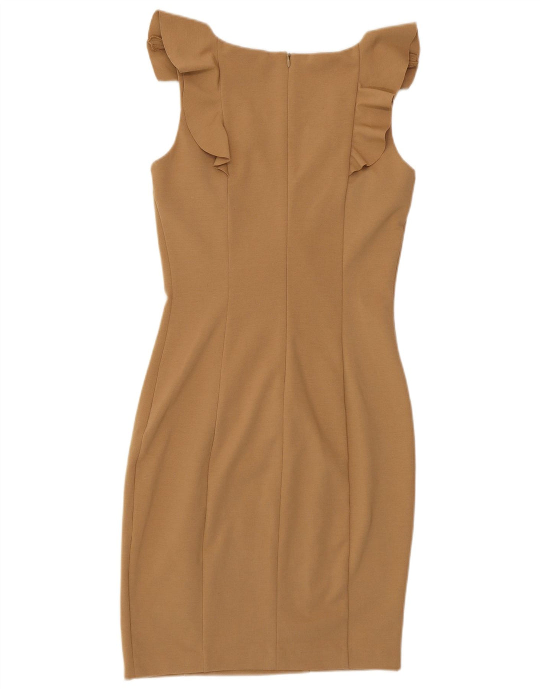 Vestido bodycon feminino sem mangas Oasis Reino Unido 8 pequeno poliéster marrom