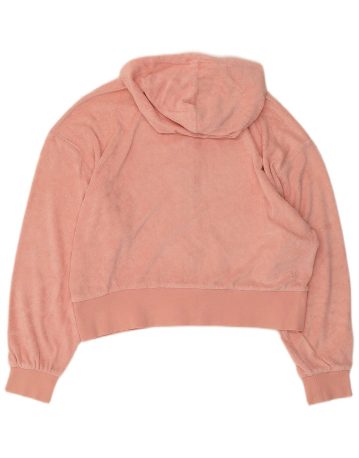 Suéter feminino PUMA Crop Velour Zip com capuz Reino Unido 14 grande rosa