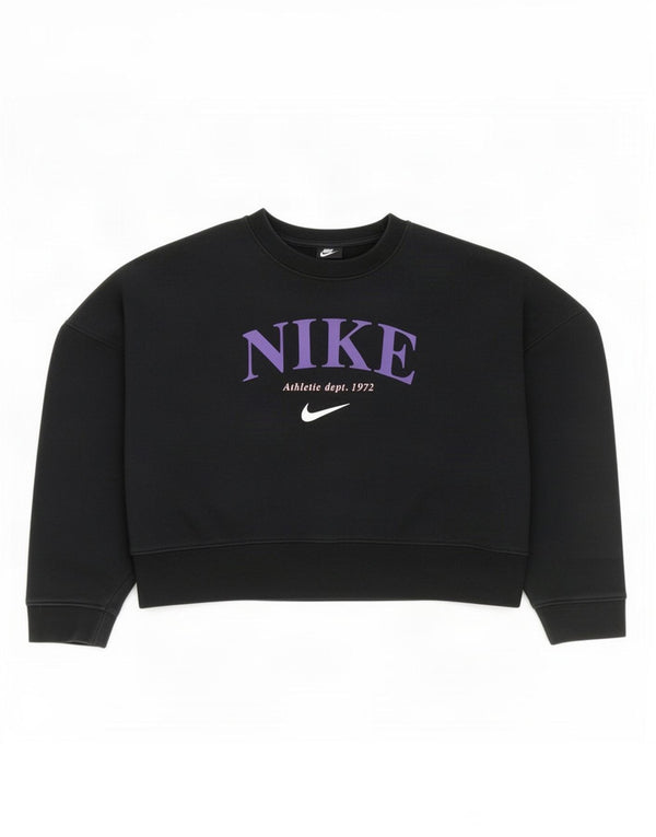 Moletom Nike Girls Crop Graphic Jumper 8-9 Anos Pequeno Algodão Preto
