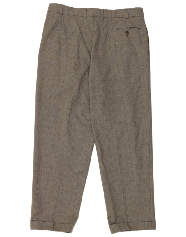 Calça masculina Marks & Spencer com pegged suit W36 L29 cinza xadrez lã