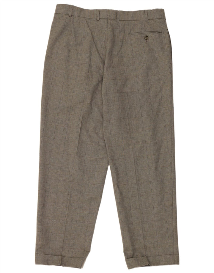 Calça masculina Marks & Spencer com pegged suit W36 L29 cinza xadrez lã