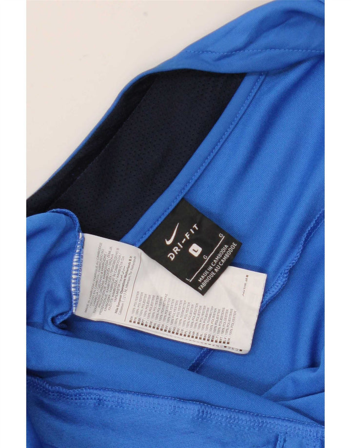 Jaqueta Nike Mens Dri Fit Tracksuit Top Grande Azul Colorblock Poliéster