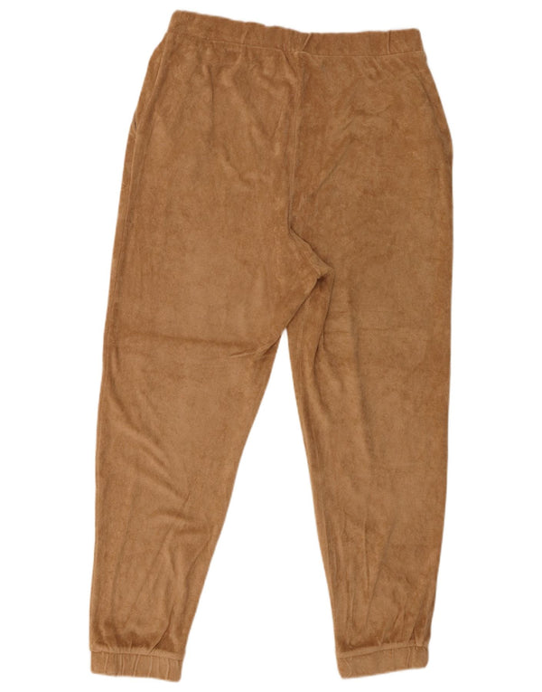 Calça de treino feminina Zara Joggers UK 14 grande algodão marrom