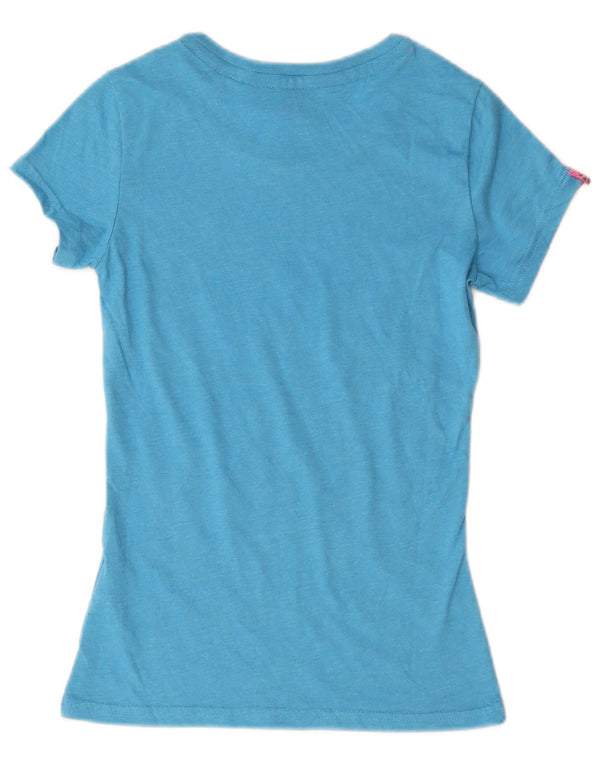 Camiseta feminina Superdry com estampa gráfica UK 6 XS azul algodão