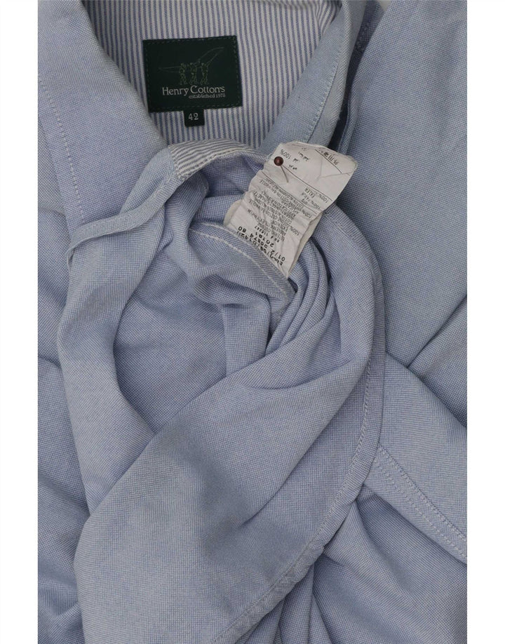 Camisa masculina Henry Cottons tamanho 42 grande algodão azul