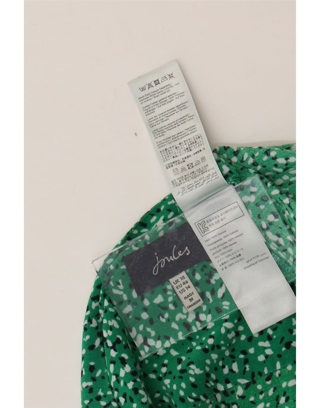 JOULES Vestido camisa feminino de mangas curtas Reino Unido 18 XL viscose manchada verde
