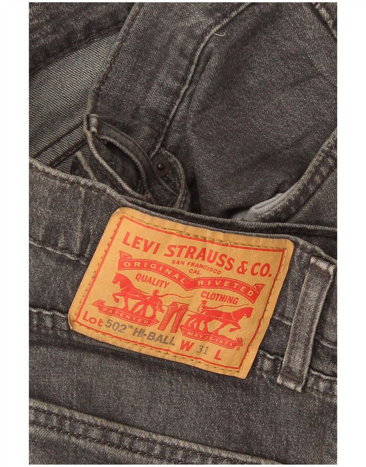 Calça jeans masculina Levi's 502 Tapered W31 L29 cinza algodão