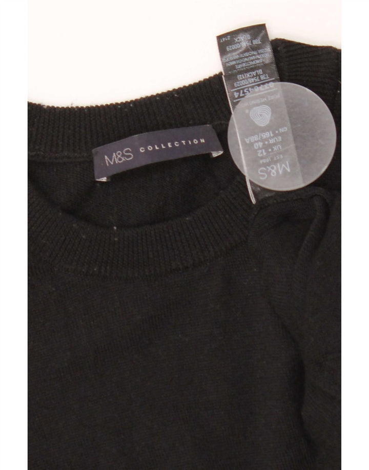 Vestido jumper feminino Marks & Spencer Reino Unido 12 lã merino preto médio