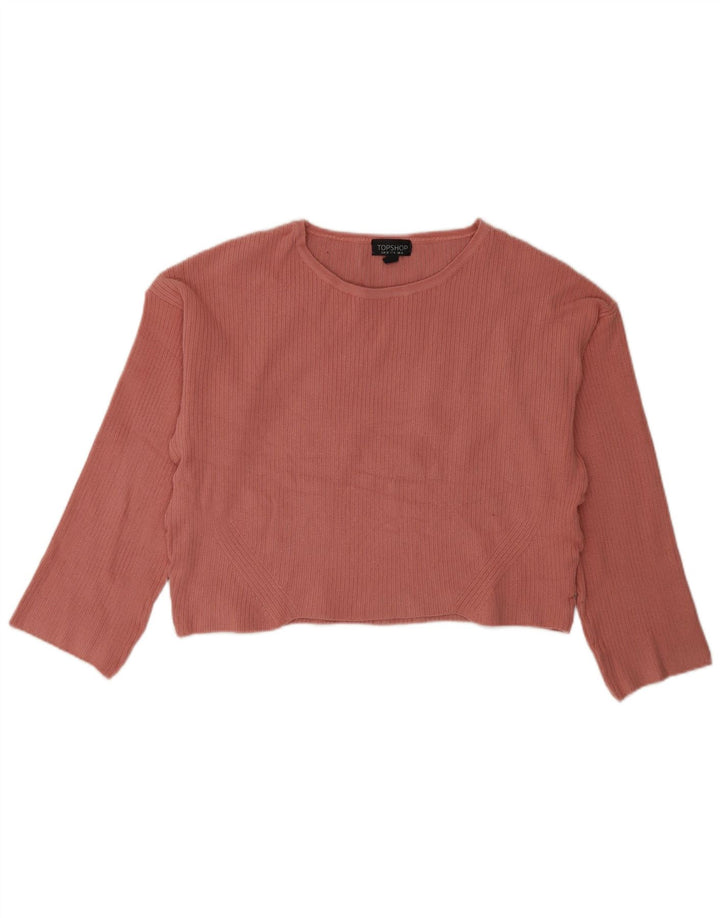 Topshop feminino superdimensionado manga longa Reino Unido 10 acrílico rosa pequeno