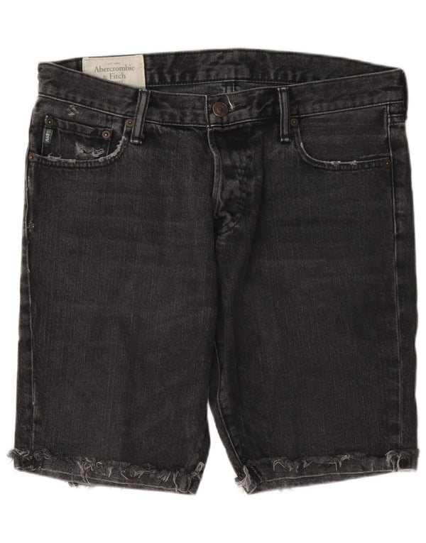 Shorts jeans masculino Abercrombie & Fitch W33 algodão cinza médio