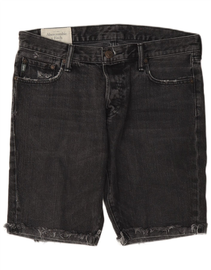 Shorts jeans masculino Abercrombie & Fitch W33 algodão cinza médio