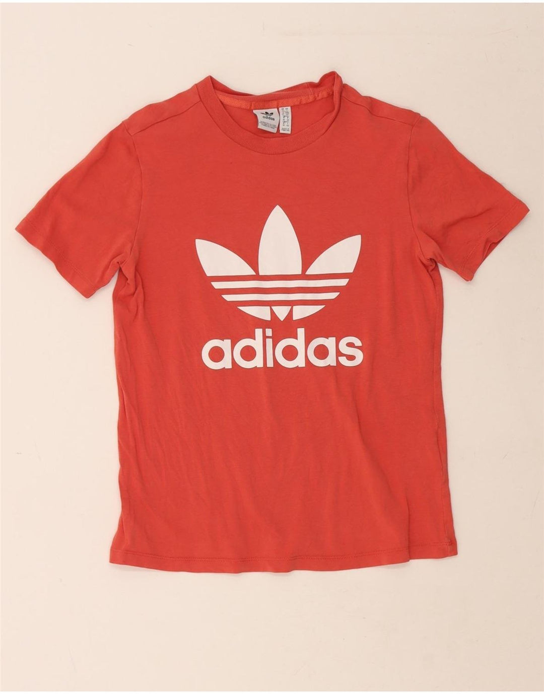 ADIDAS Womens Graphic T-Shirt Top UK 10 Small Red Cotton Vintage Adidas and Second-Hand Adidas from Messina Hembry 