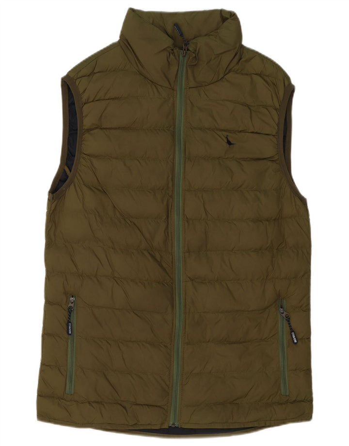 Colete acolchoado masculino Jack Wills UK 38 nylon verde médio