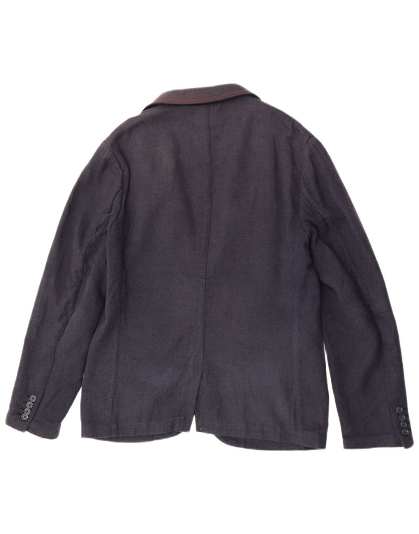 Jaqueta blazer masculina Penguin com 1 botão Reino Unido 40 grande algodão azul marinho