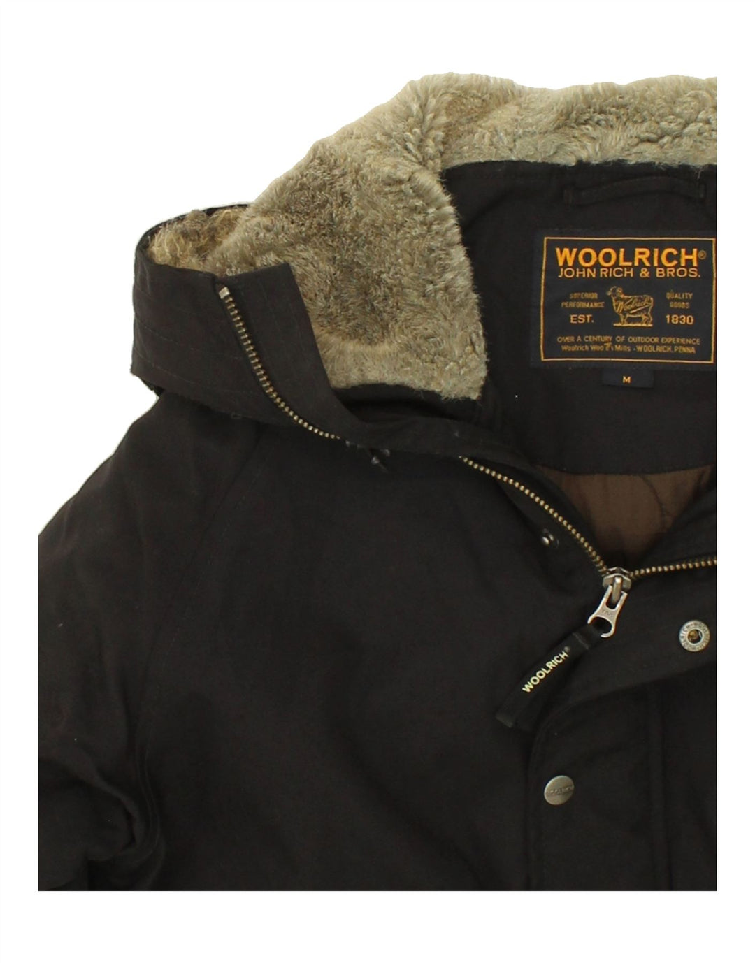 Jaqueta bomber acolchoada masculina WOOLRICH Reino Unido 38 nylon preto médio