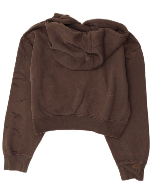 Zara Womens Crop Hoodie Jumper Reino Unido 16 Grande Cinza