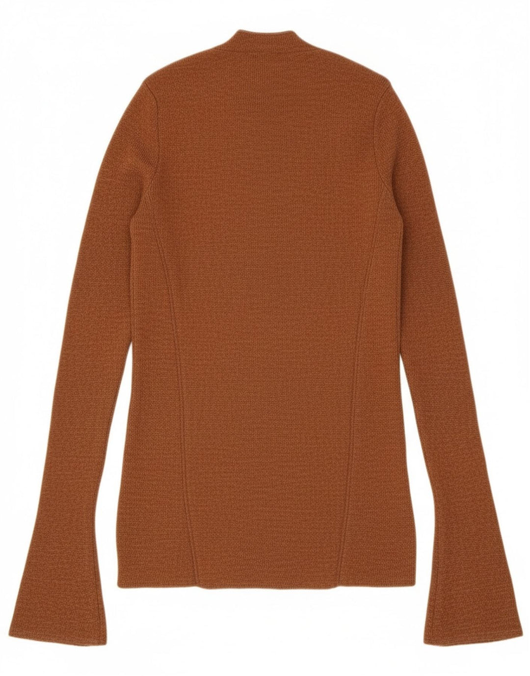 Zara Suéter feminino com gola redonda, Reino Unido 12, marrom médio