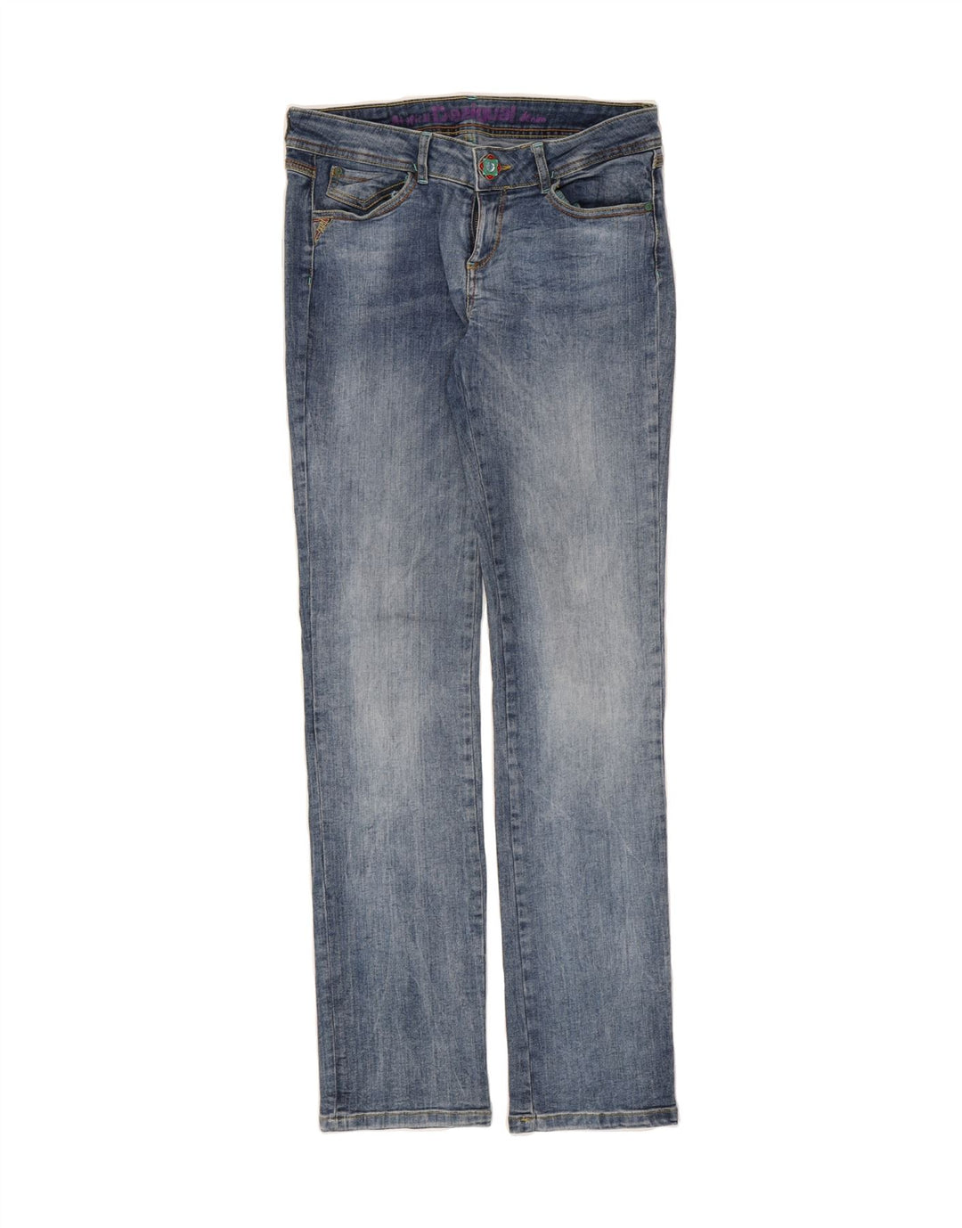 DESIGUAL Womens Straight Jeans W30 L32 Blue Cotton Vintage Desigual and Second-Hand Desigual from Messina Hembry 
