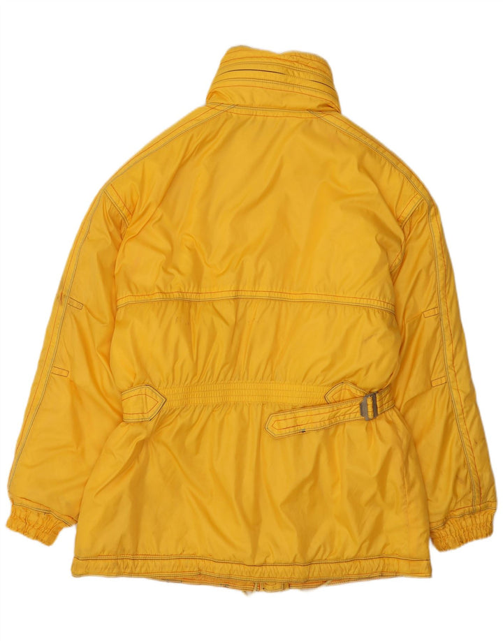 Jaqueta de esqui feminina Ellesse com capuz grande UK 14 grande bloco colorido amarelo