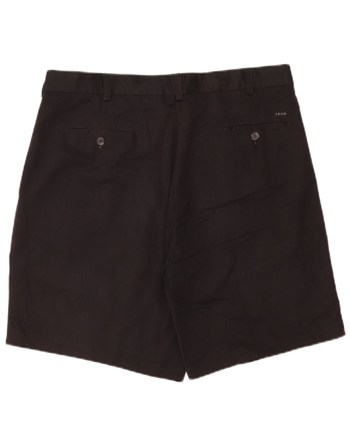 Izod Mens Pegged Chino Shorts W36 Grande Poliéster Preto