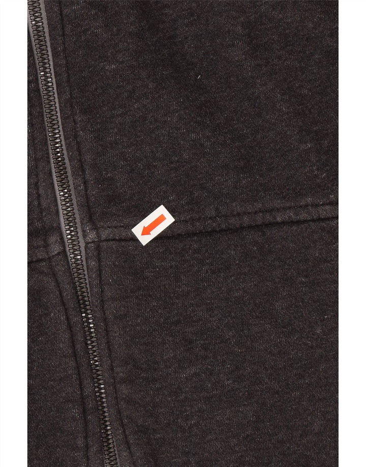 ADIDAS Mens Zip Hoodie Suéter Pequeno Algodão Cinza