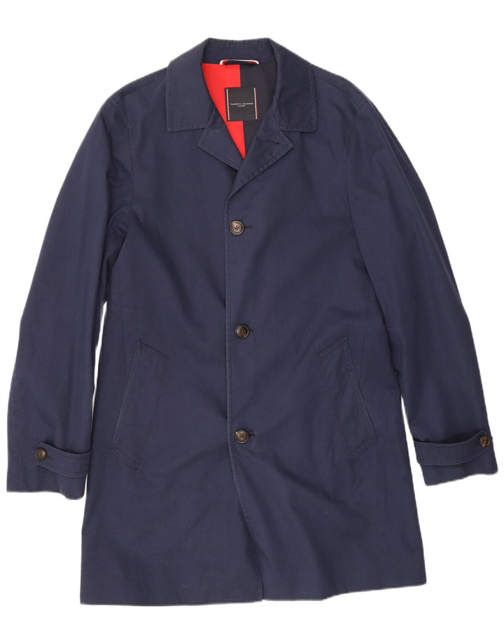 Sobretudo masculino Tommy Hilfiger sob medida IT 48 algodão azul marinho médio