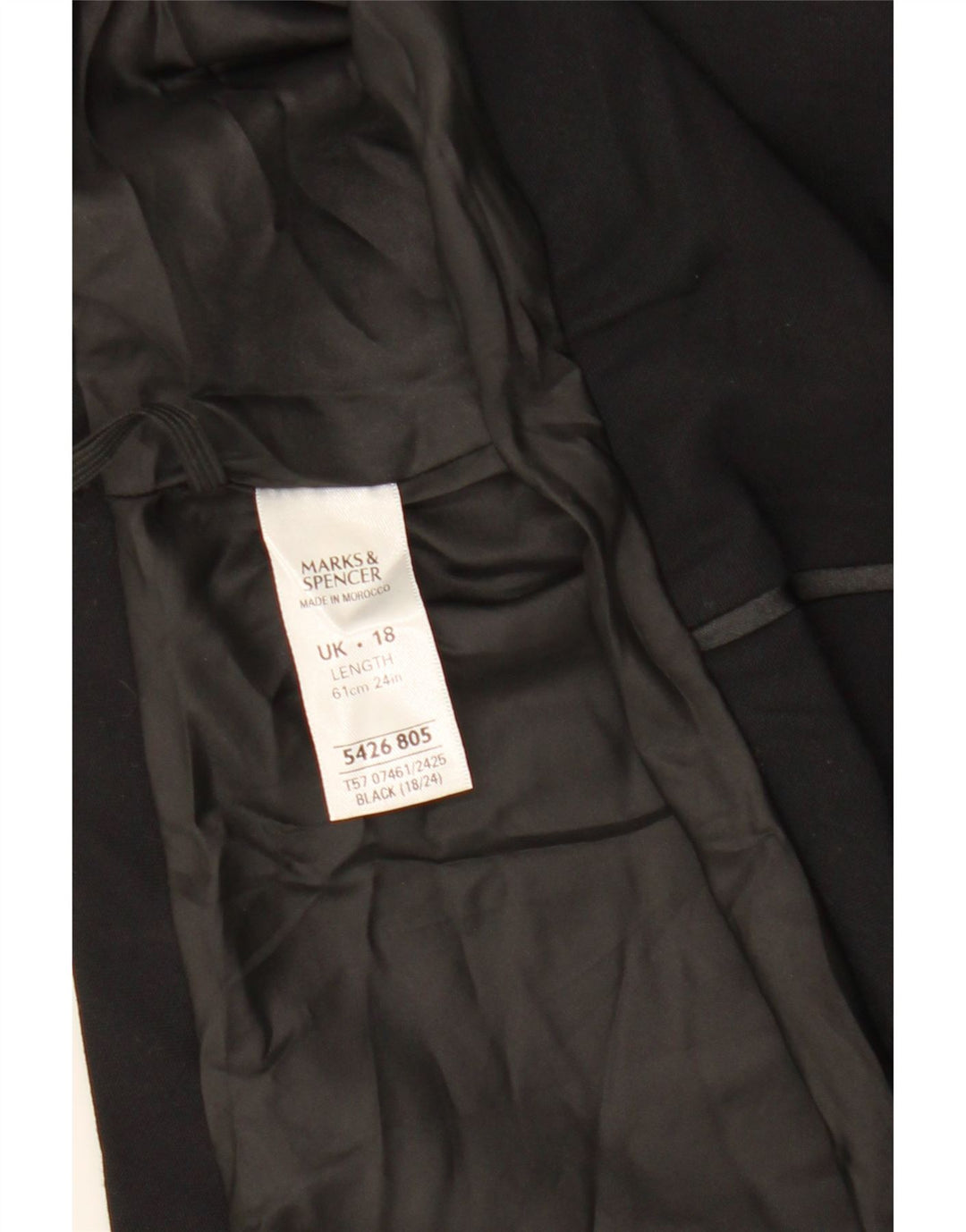 Saia feminina Marks & Spencer A-Line UK 18 XL W40 poliéster preto