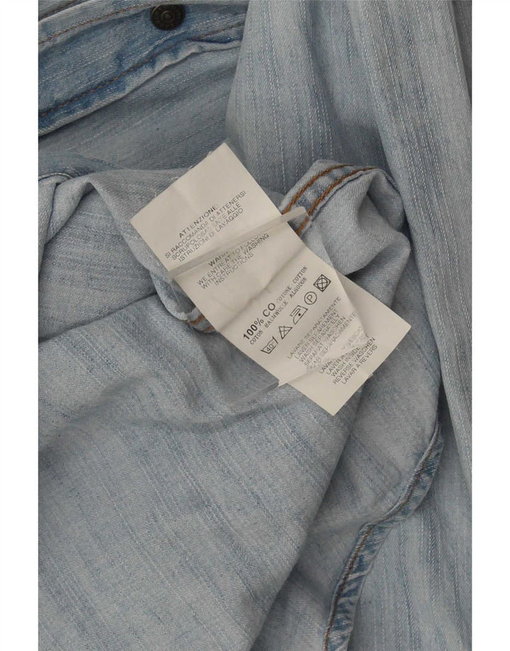 Camisa jeans masculina Carrera algodão azul médio