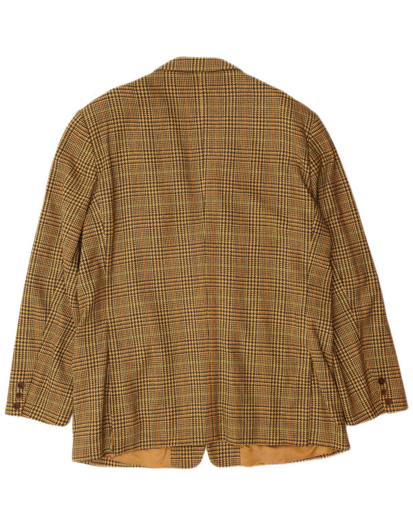 Jaqueta blazer masculina de 3 botões BYBLOS IT 54 2XL amarelo Houndstooth