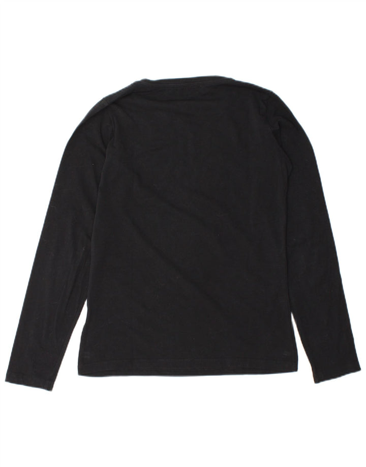 Trussardi Jeans Top gráfico feminino manga comprida Reino Unido 12 médio preto