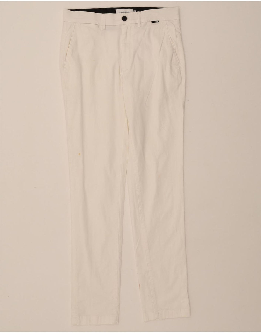 CALVIN KLEIN Mens Slim Chino Trousers W30 L32 White Cotton Vintage Calvin Klein and Second-Hand Calvin Klein from Messina Hembry 