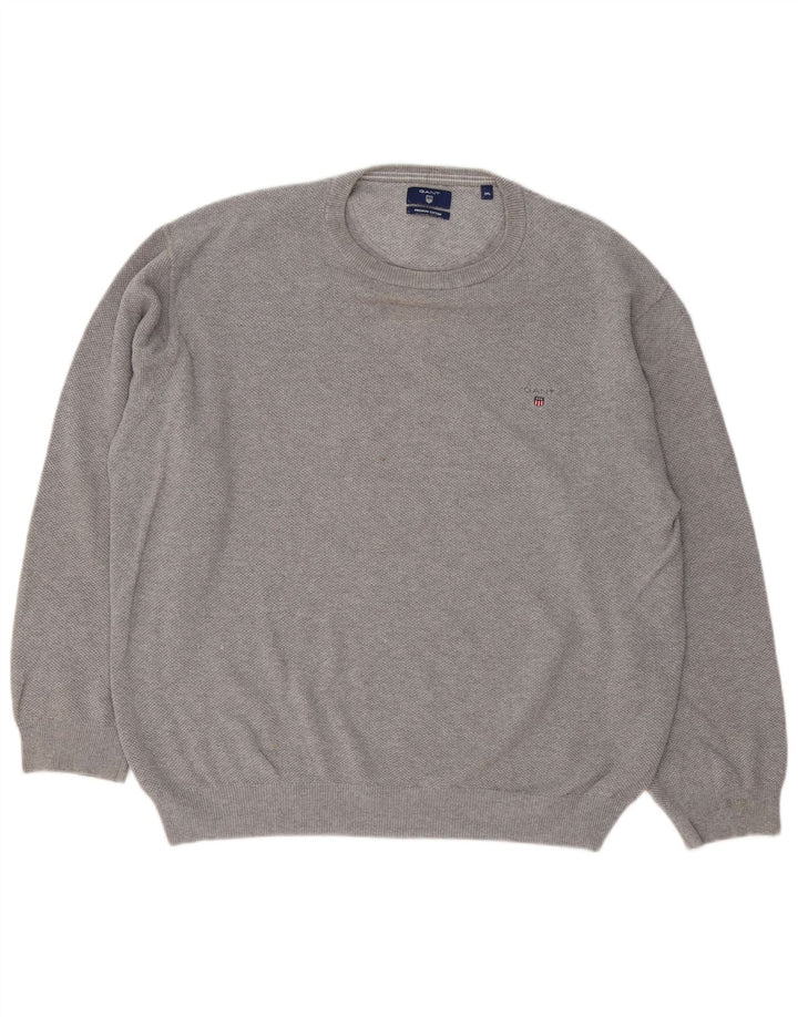 Suéter masculino Gant com gola redonda 3XL algodão cinza