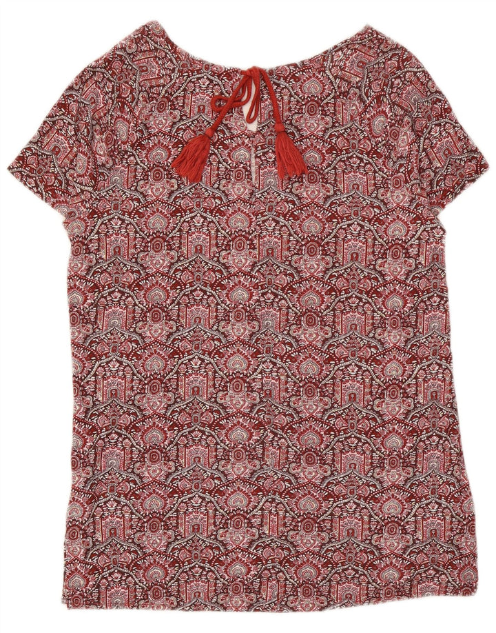 Túnica feminina Fat Face UK 12 viscose floral vermelha média