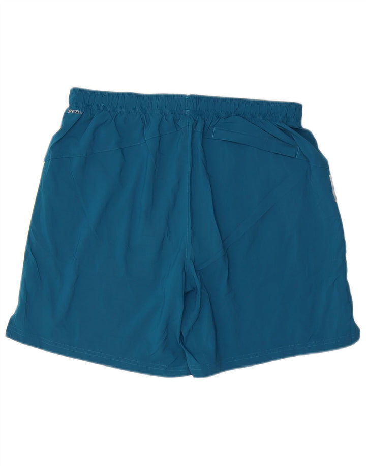 Shorts esportivos masculinos PUMA grande bloco colorido azul