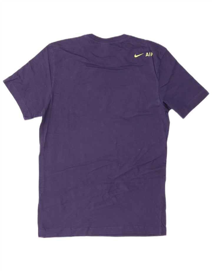 Camiseta Nike masculina gráfica top pequeno algodão azul marinho