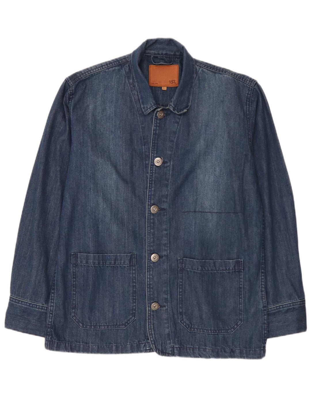 Jaqueta blazer masculina Lager 157 jeans com 5 botões Reino Unido 40 algodão azul grande