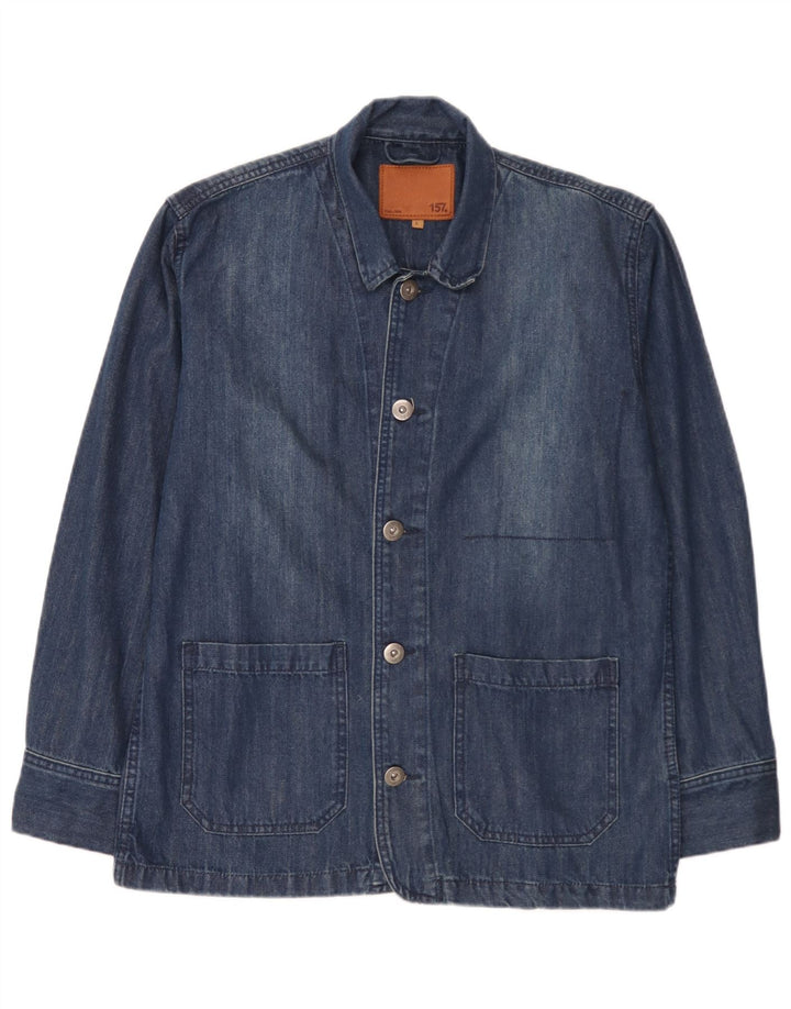Jaqueta blazer masculina Lager 157 jeans com 5 botões Reino Unido 40 algodão azul grande