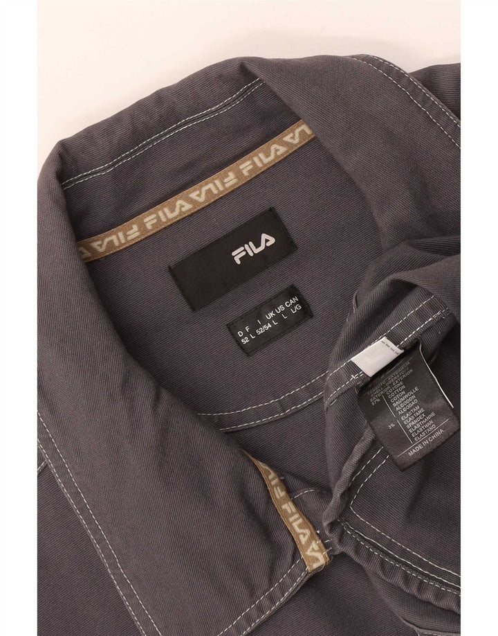Jaqueta masculina Fila Utility UK 40 grande algodão cinza