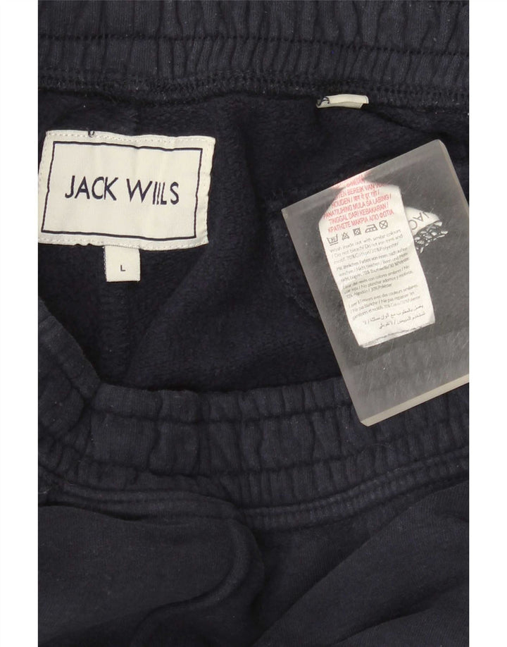 Calça de treino masculina Jack Wills grande algodão azul marinho
