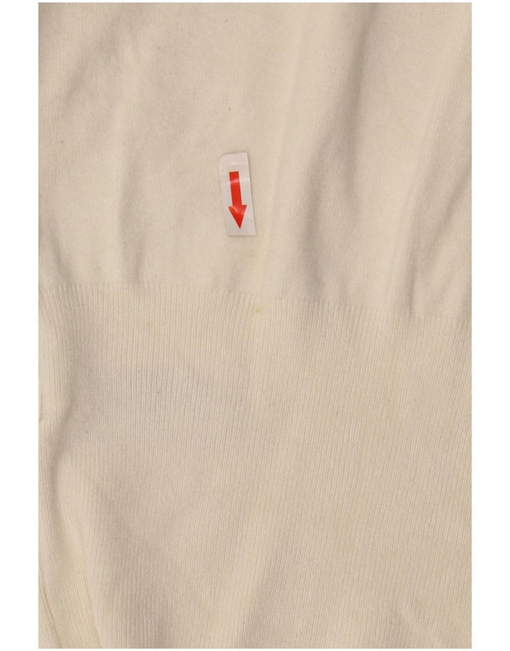 Suéter feminino Marks & Spencer com gola canoa UK 12 médio off white