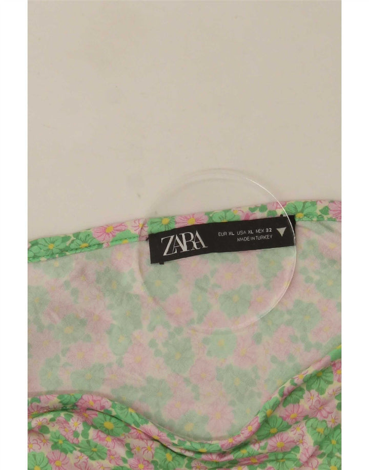 Mini saia feminina Zara XL W32 floral multicolorido