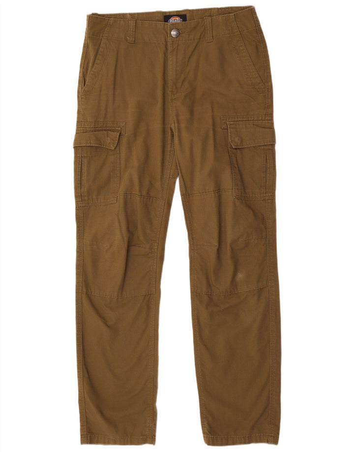 Calças cargo retas masculinas Dickies W32 L31 poliéster xadrez cáqui