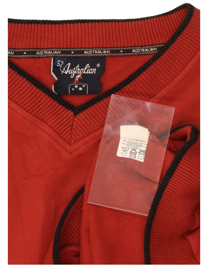 Moletom masculino AUSTRALIAN L'ALPINA Jumper IT 52 grande algodão vermelho