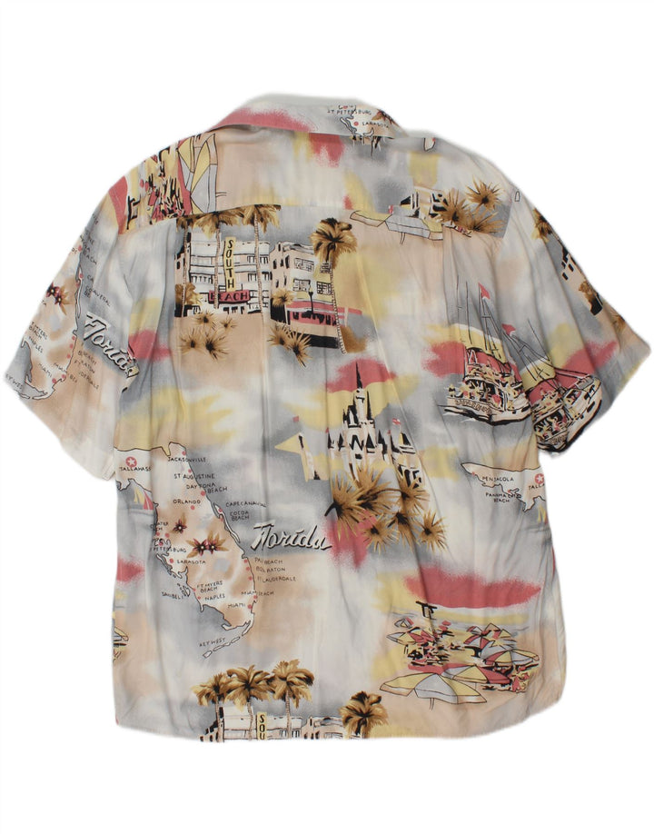 MAURO GESANDRO Camisa masculina de manga curta com padrão abstrato XL multicolorida