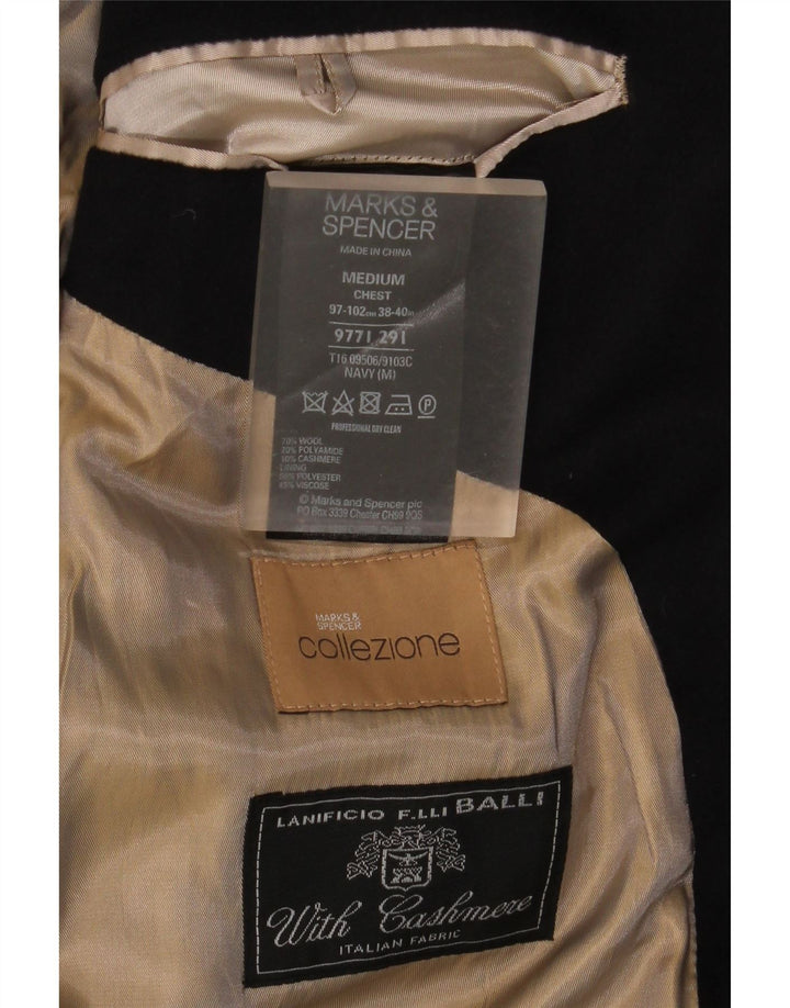 Sobretudo masculino Marks & Spencer UK 38 lã azul marinho médio