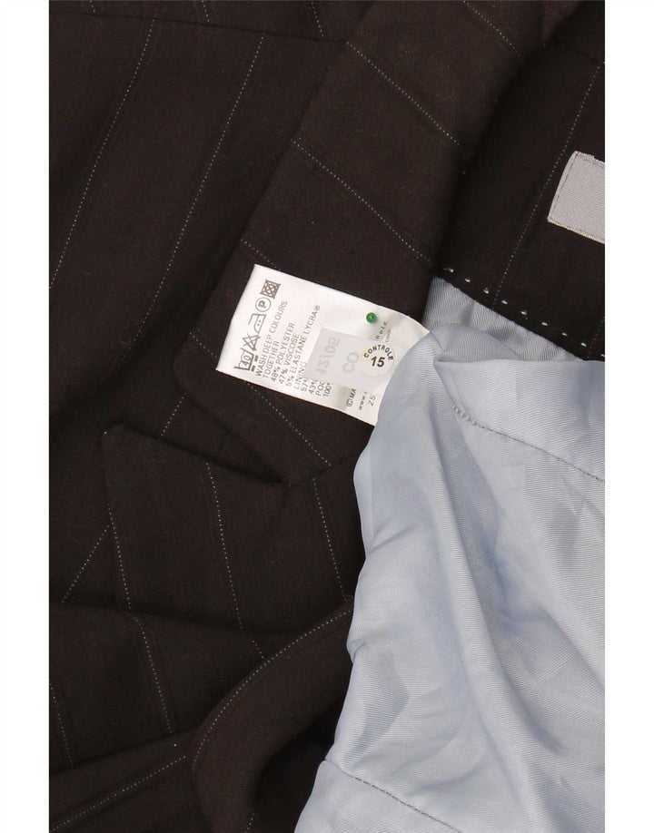 Sobretudo feminino Marks & Spencer UK 20 2XL poliéster listrado marrom