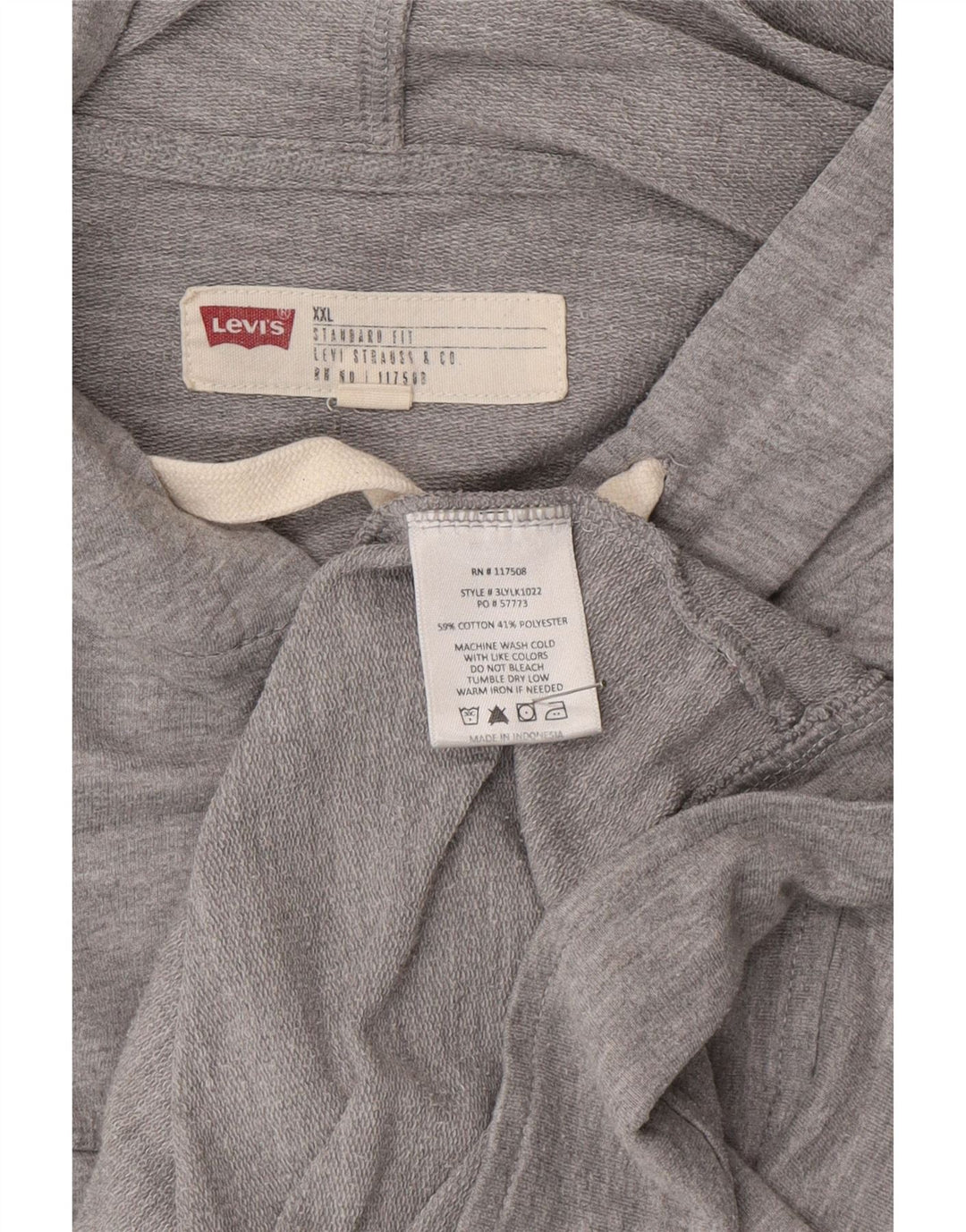 Jaqueta masculina com capuz Levi's 2XL algodão cinza
