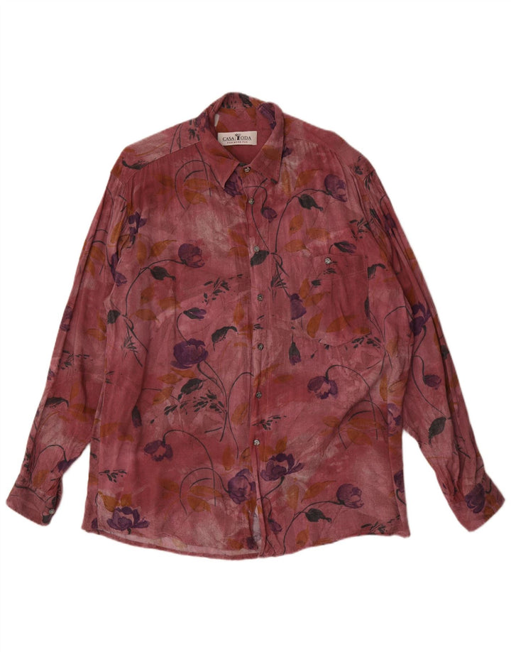 Casa Moda Camisa Masculina XL Borgonha Floral