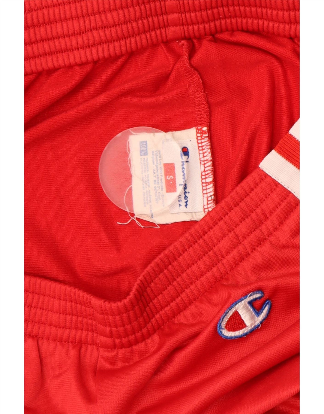 Calça de treino masculina Champion pequena vermelha de poliéster