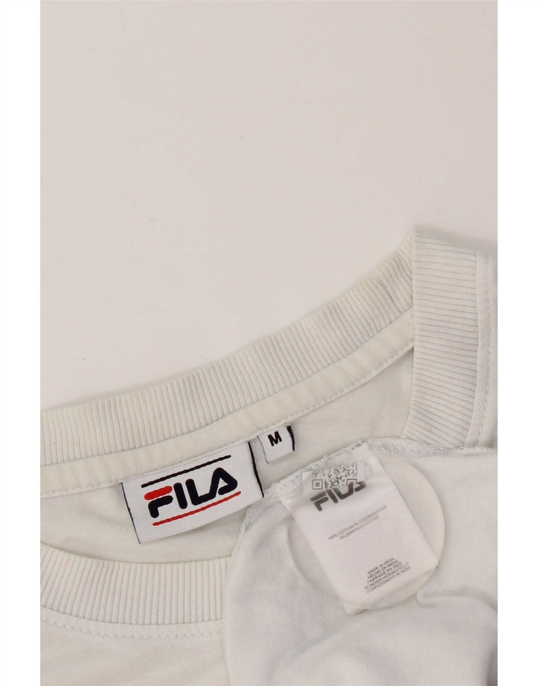 Fila Mens Graphic T-Shirt Top Médio Algodão Branco